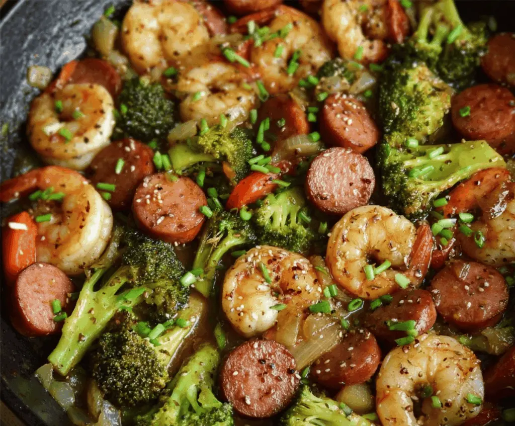 Savory Honey Garlic Shrimp and Sausage with Broccoli Recipe