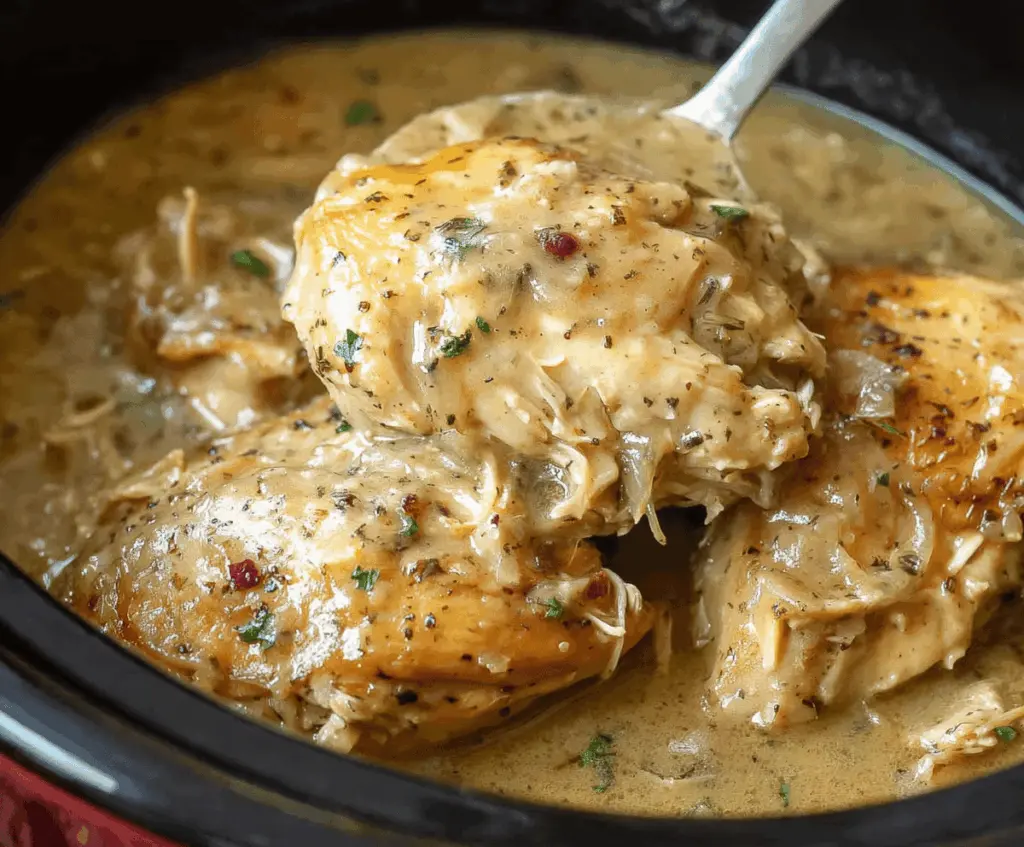 Easy Slow Cooker Chicken and Gravy Recipe
