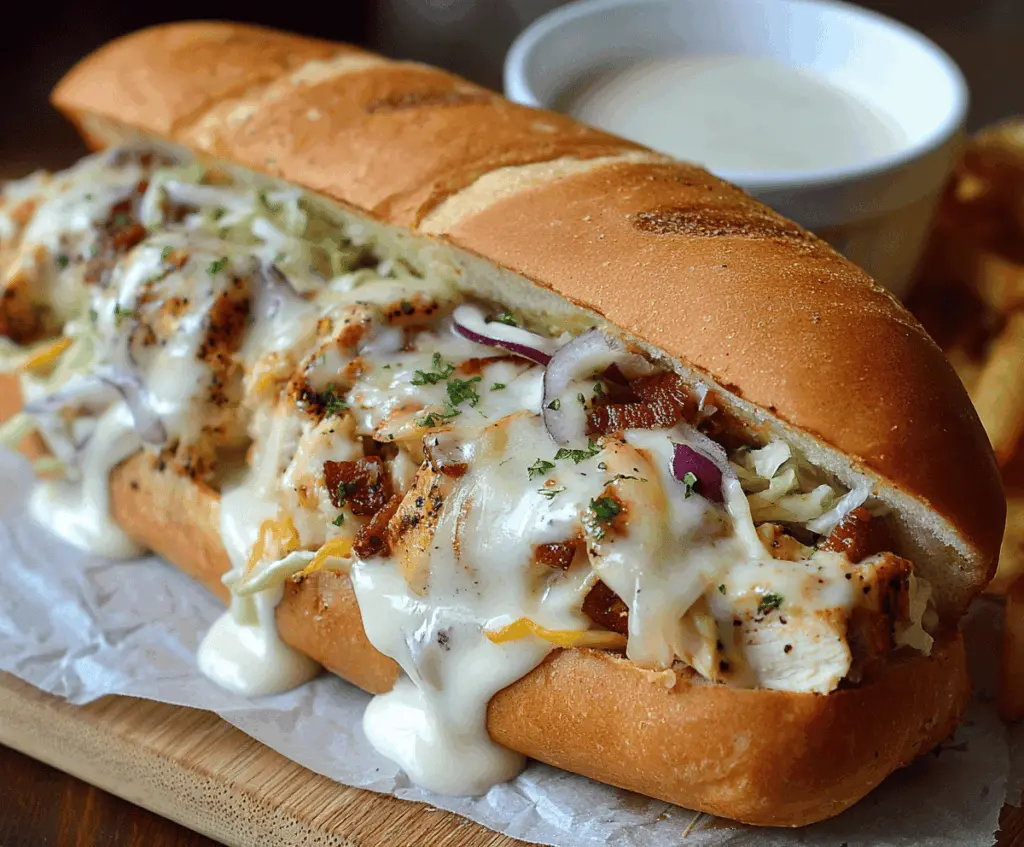 Easy White BBQ Chicken Subs Recipe