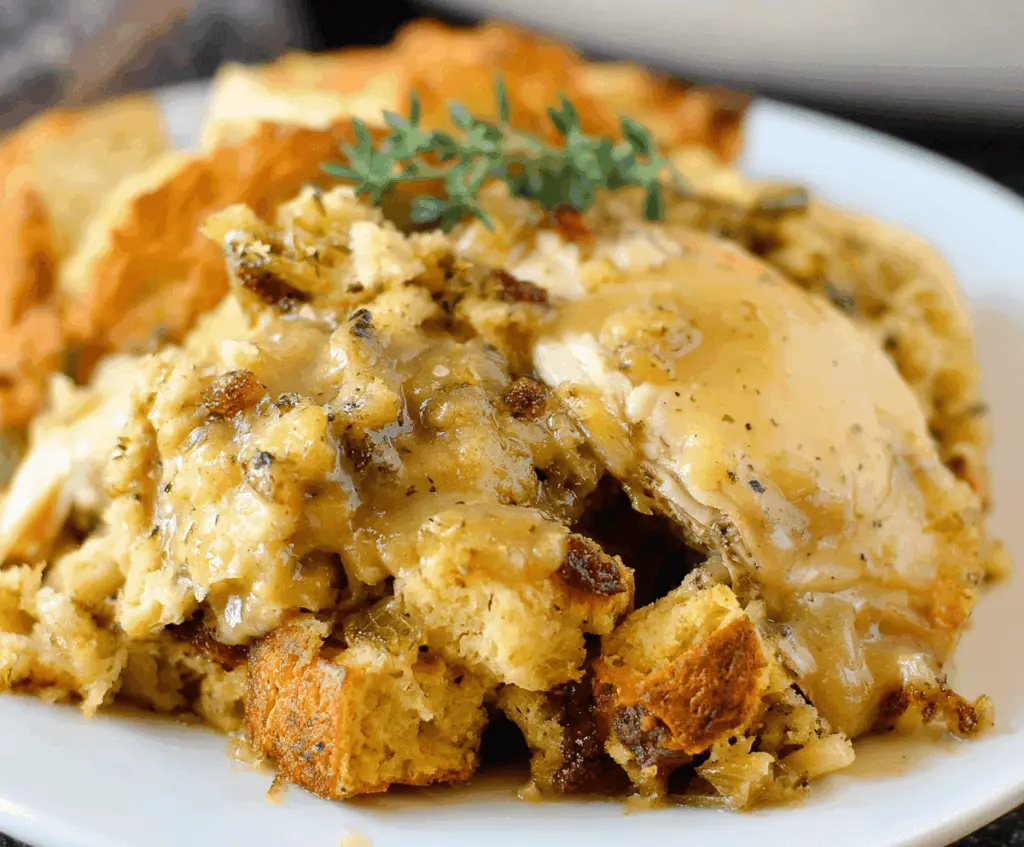Easy Crock Pot Chicken and Stuffing Recipe