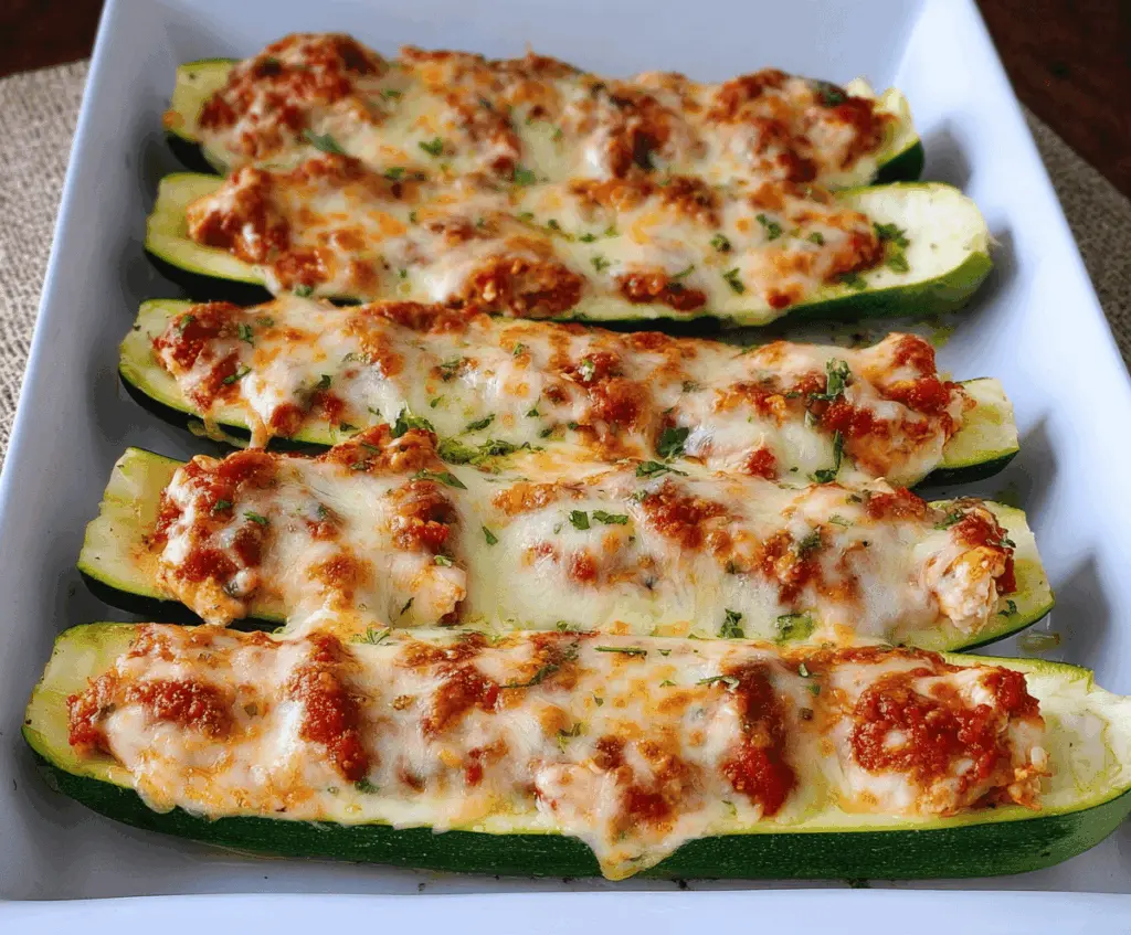 Keto Chicken Parmesan Zucchini Boats Recipe