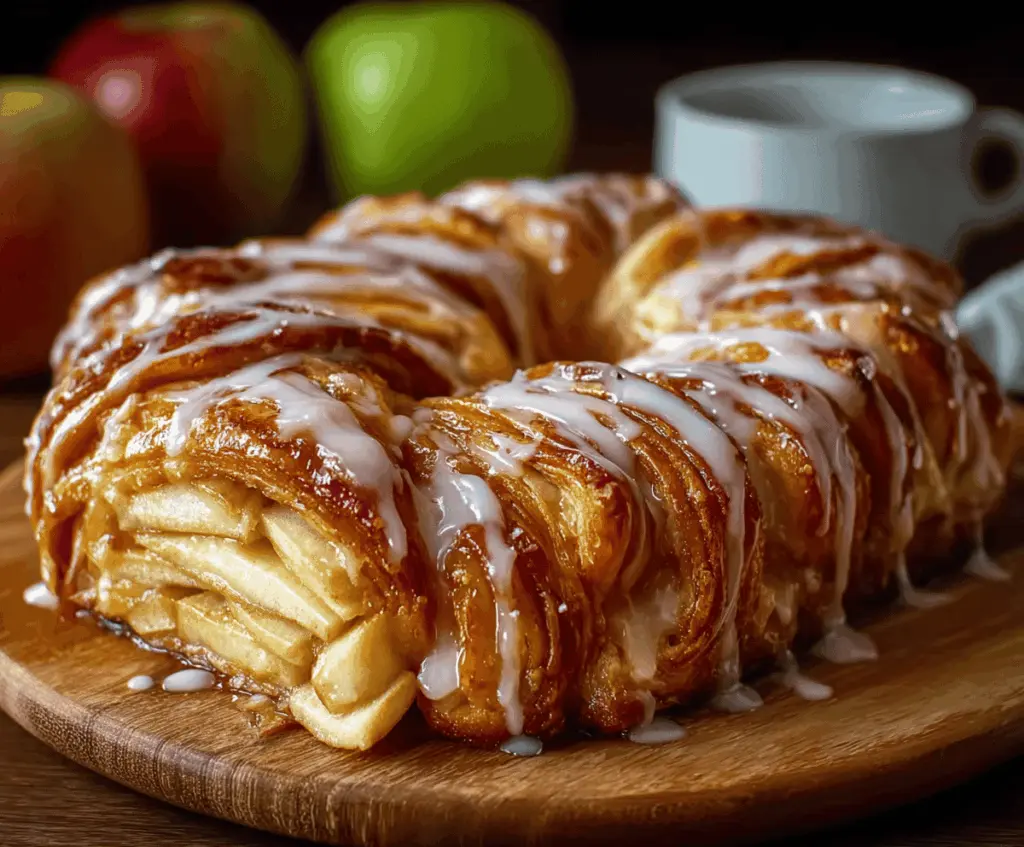 Apple Kringle with Vanilla Glaze