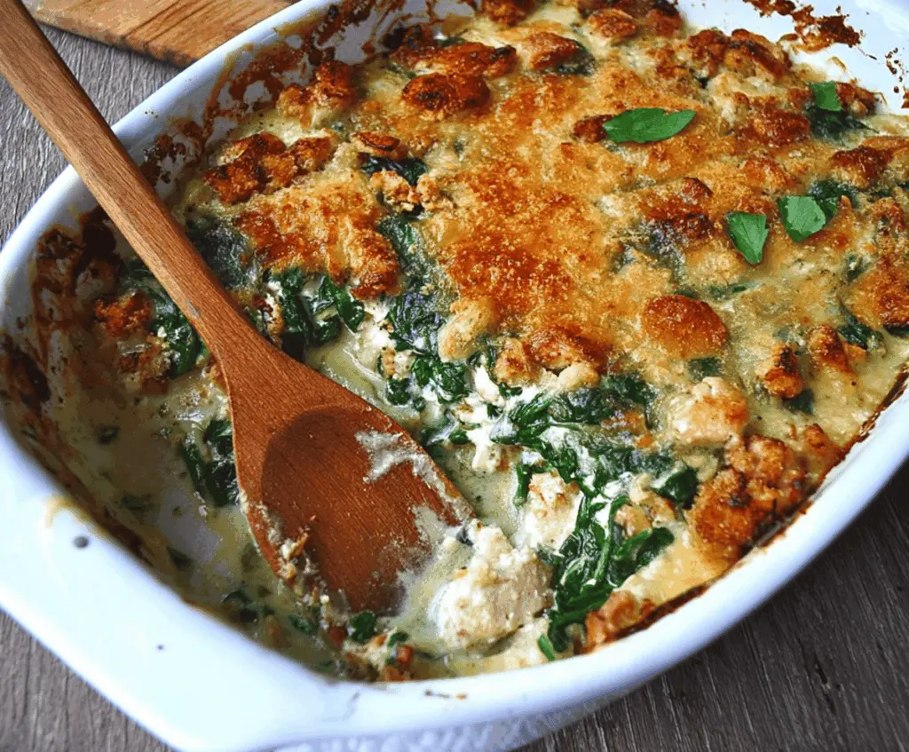 Cheesy Turkey and Spinach Bake, Easy Casserole