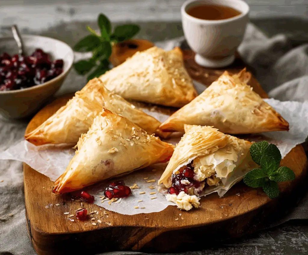 Cranberry and Brie Filo Pastries