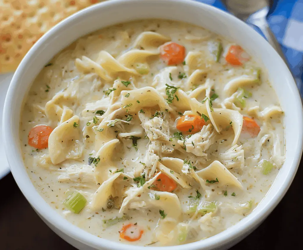 Creamy chicken noodle soup