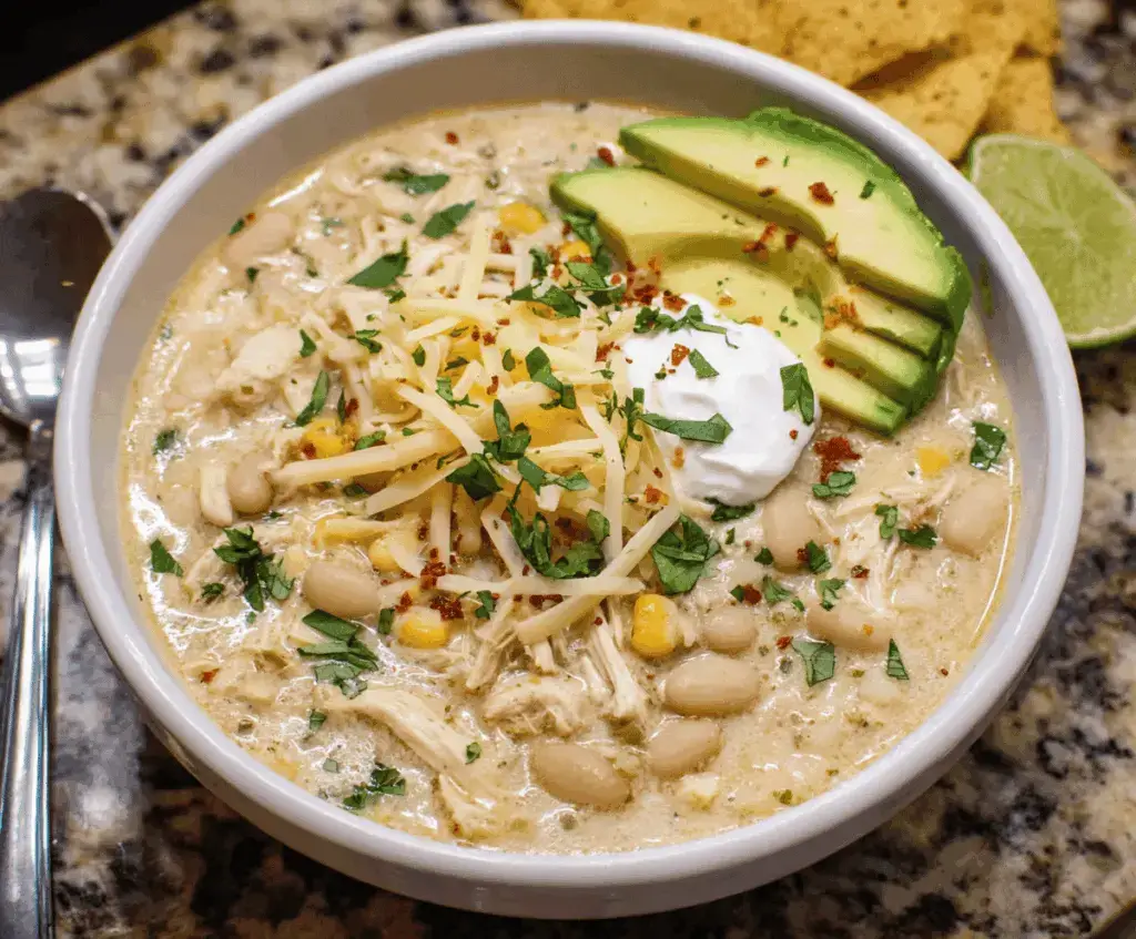 Slow Cooker White Chicken Chili – Creamy Comfort in a Bowl