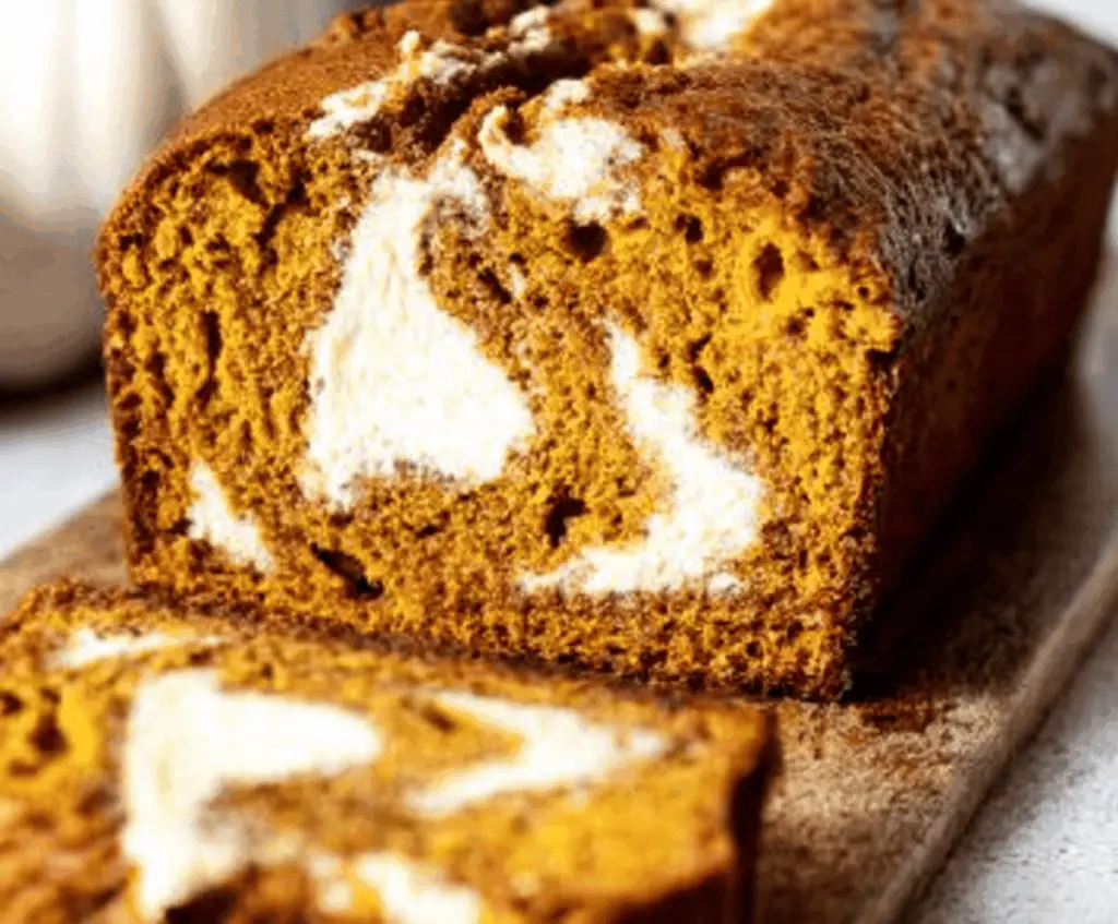 Easy Pumpkin Bread with Cream Cheese Swirl