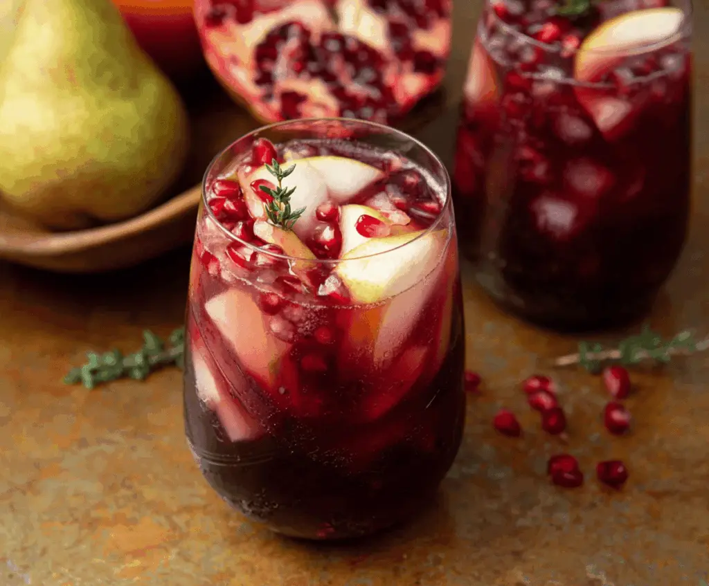 Harvest Sangria with Pomegranate and Pears