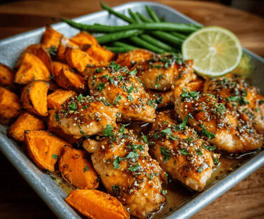 Honey Garlic Chicken And Sweet Potato