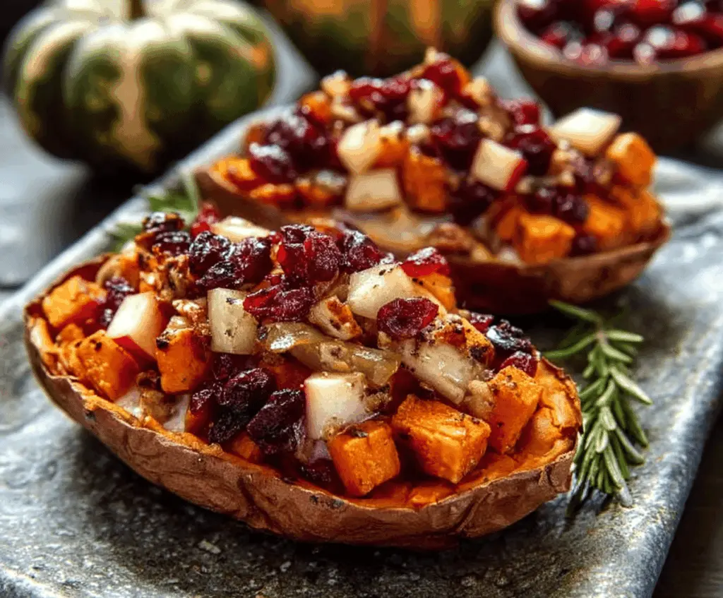 Irresistible Cranberry Apple Twice-Baked Sweet Potatoes