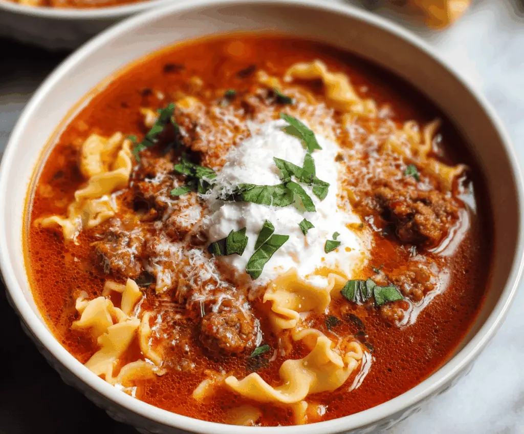 Italian Sausage Lasagna Soup