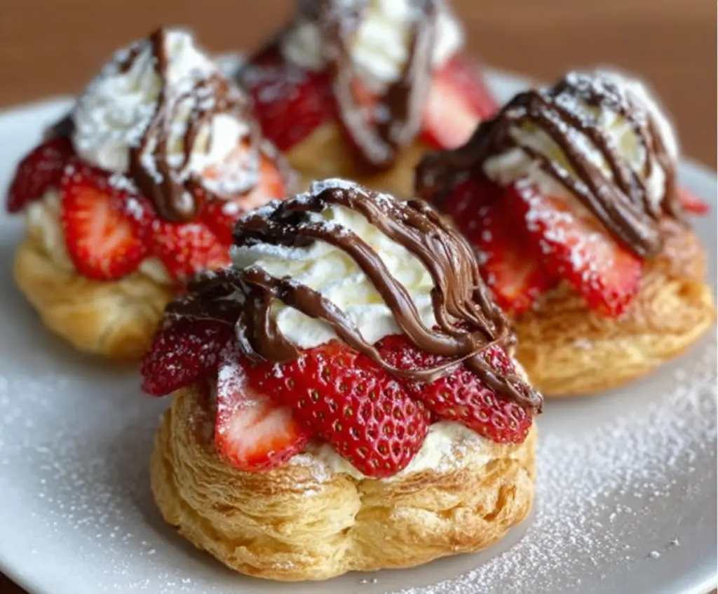 Nutella Strawberry Cream Puffs