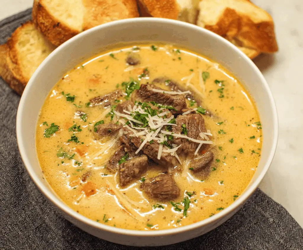 Philly Cheesesteak Soup