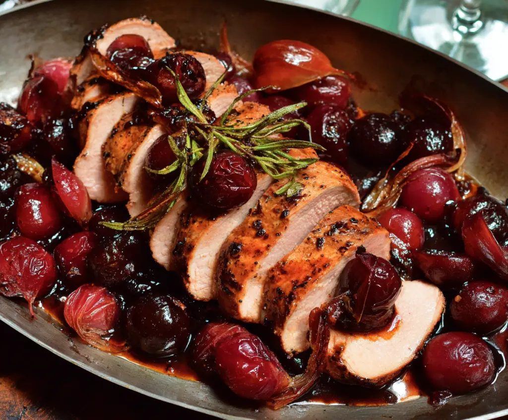 Pork Tenderloin With Agrodolce Cherries