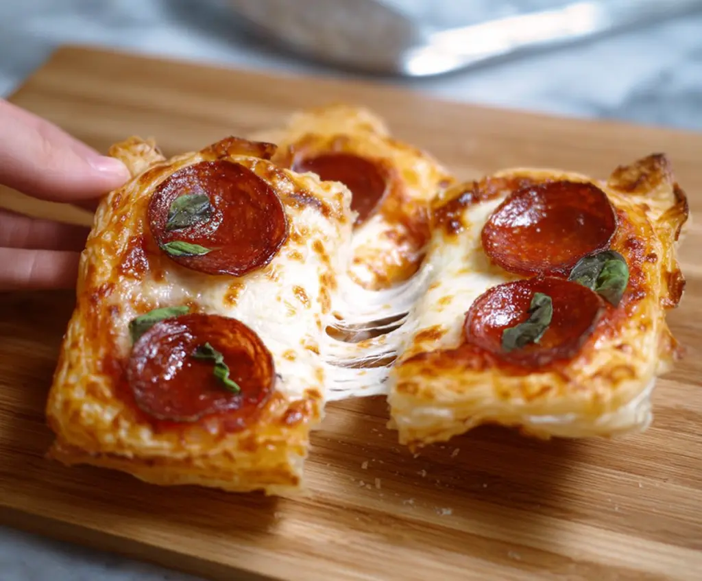 Puff pastry pizzas