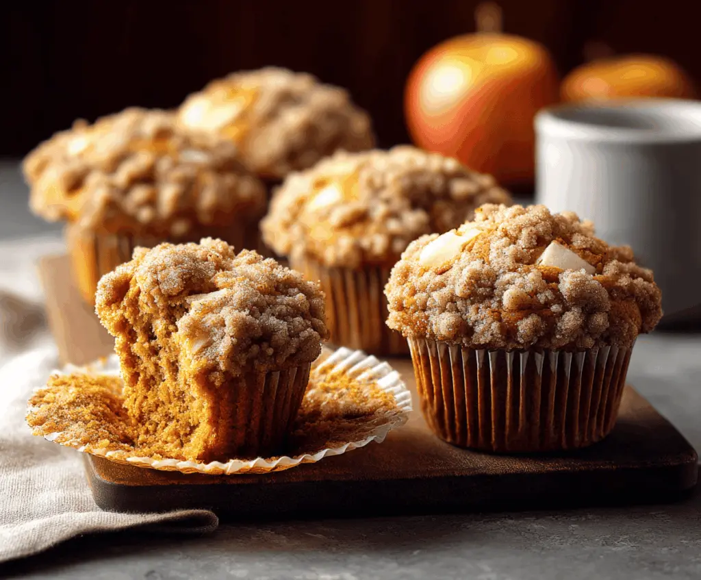 Pumpkin Apple Streusel Muffins