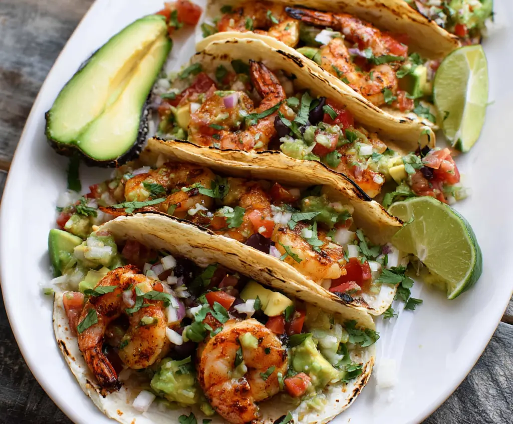 Quick and Easy Shrimp Tacos With Avocado Salsa