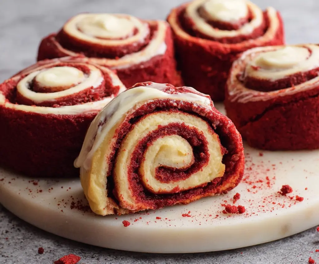 Red velvet cinnamon rolls