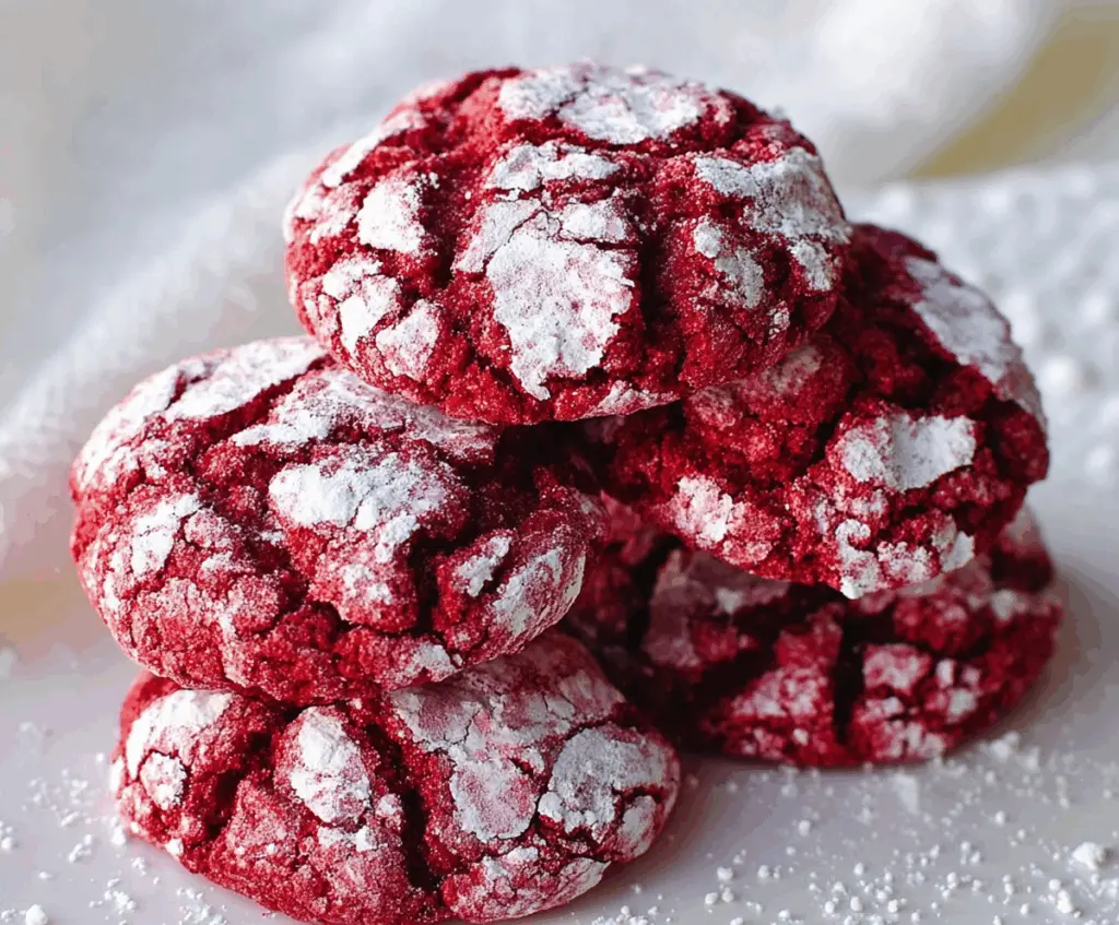 Red Velvet Crinkle Cookies