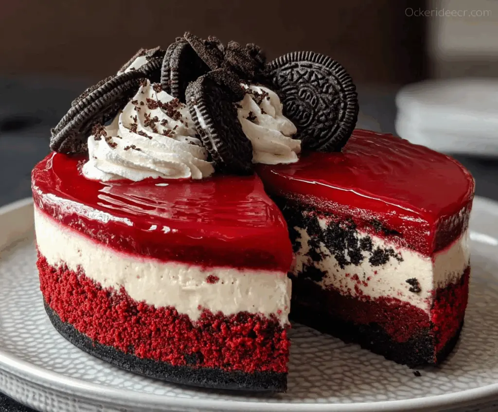 Red Velvet Oreo Cheesecake