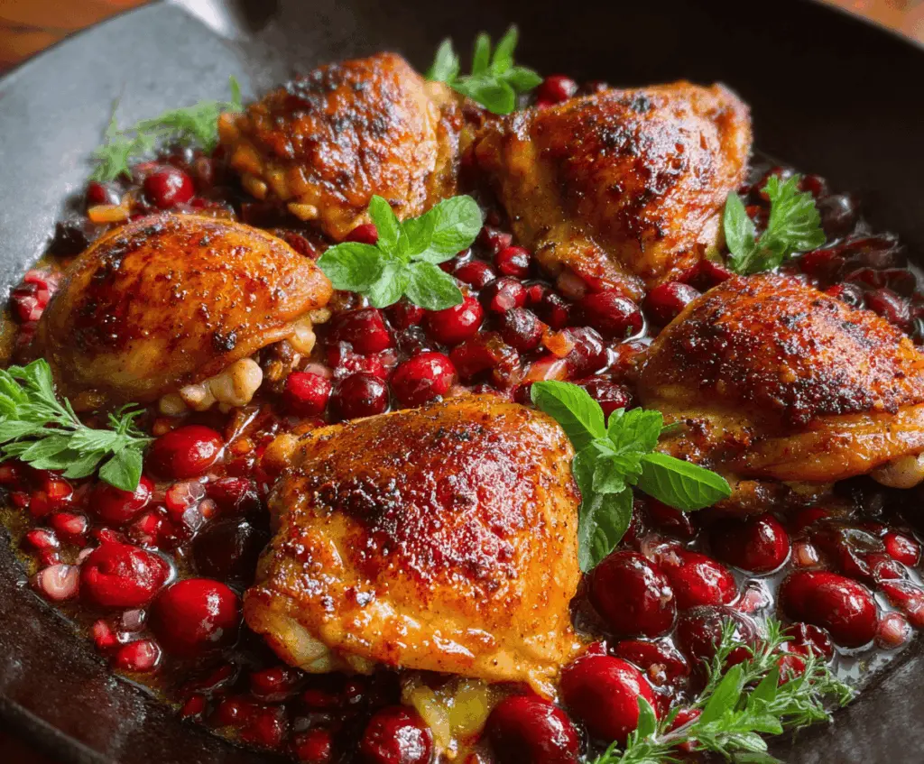 Roasted Cranberry Chicken Thighs