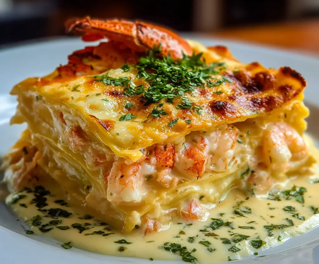 Seafood Lasagna with Lobster and Shrimp