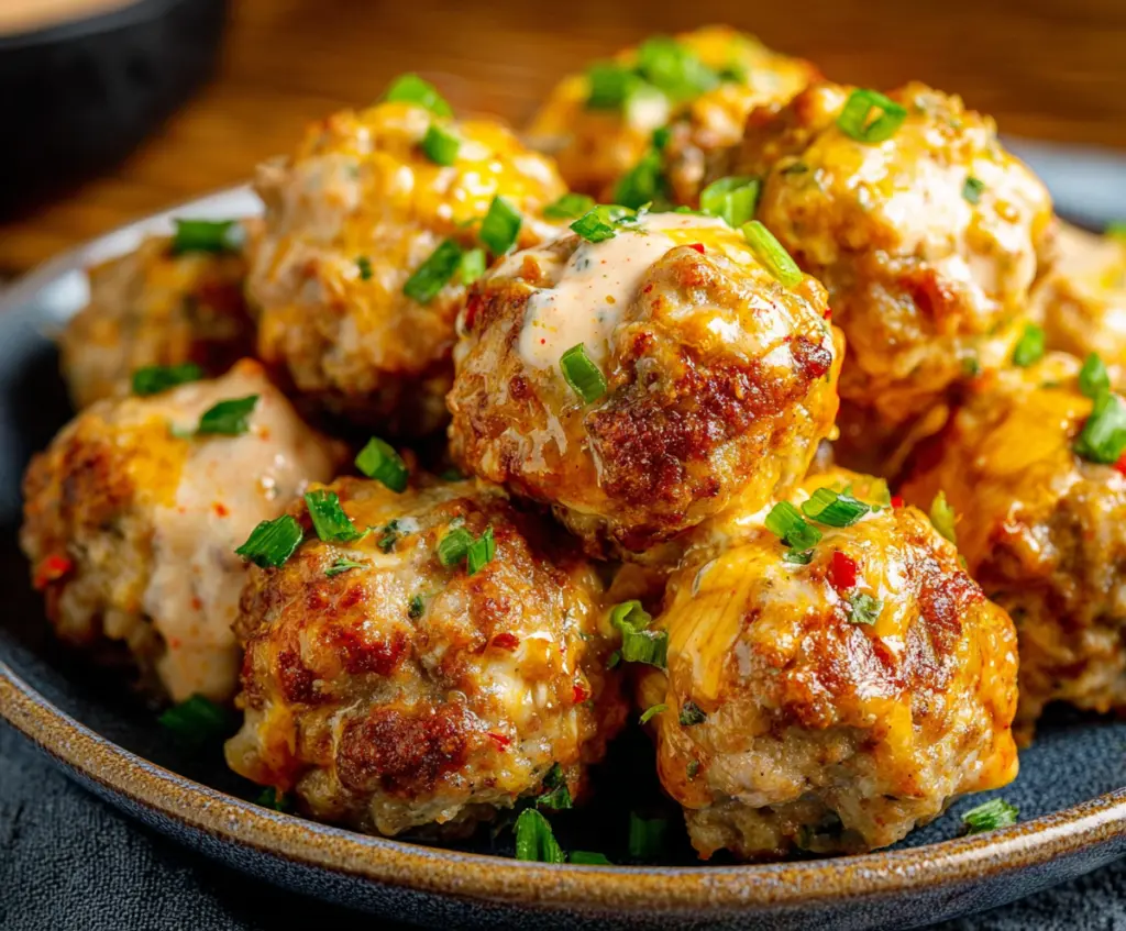 Spicy Rotel Cream Cheese Sausage Balls