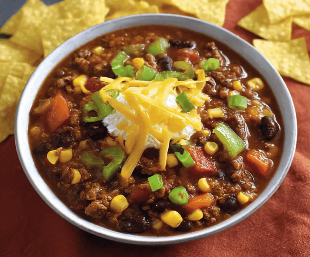 Spicy Southwest Chili with Corn and Peppers