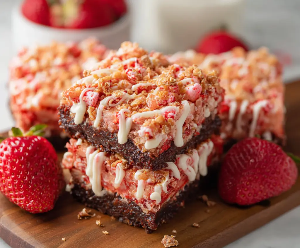 Strawberry Crunch Brownies
