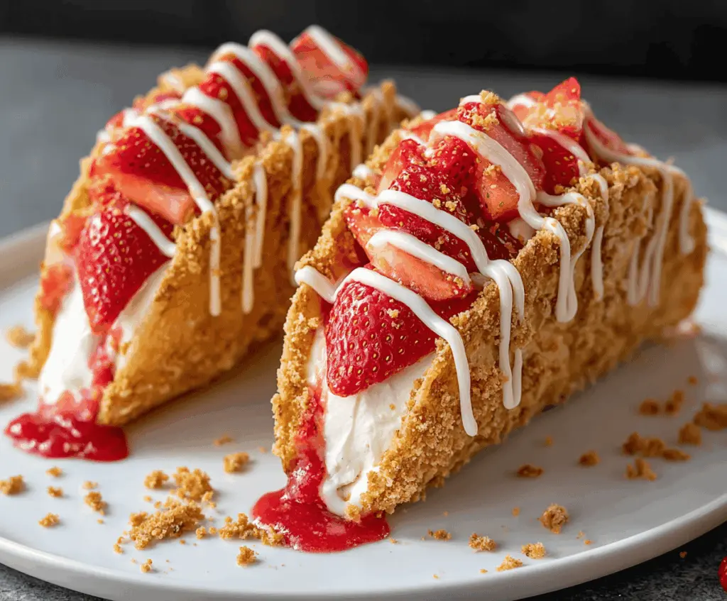 Strawberry Crunch Cheesecake Tacos