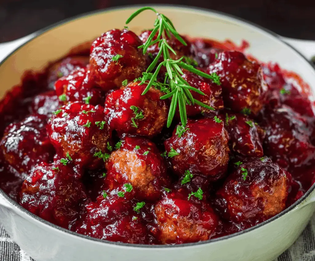 Sweet and Savory Cranberry Meatballs
