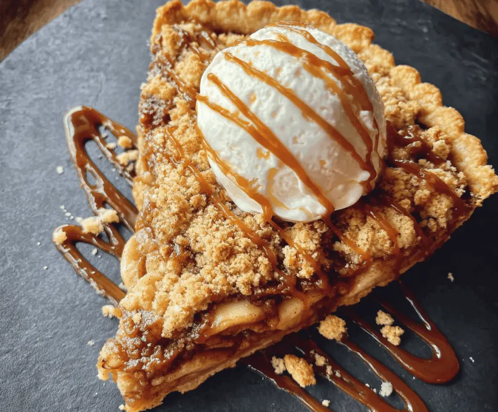 Toffee Apple Crumble Pie