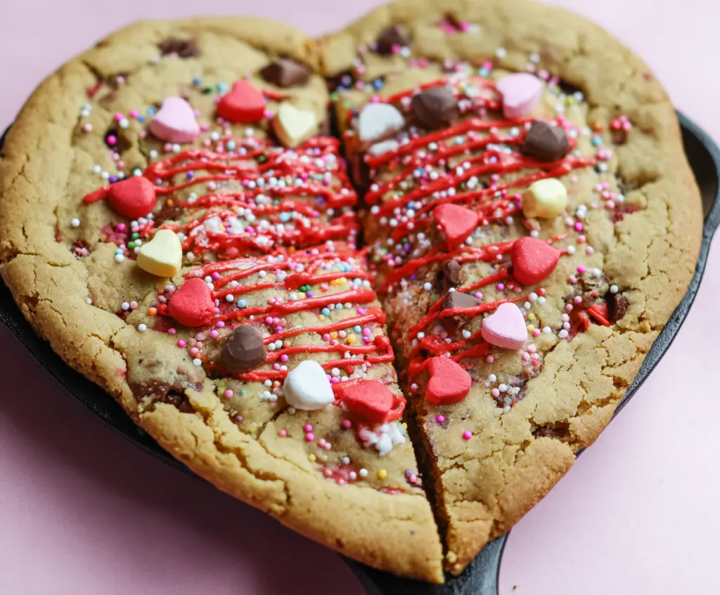 Valentine’s Day Heart Skillet Cookie