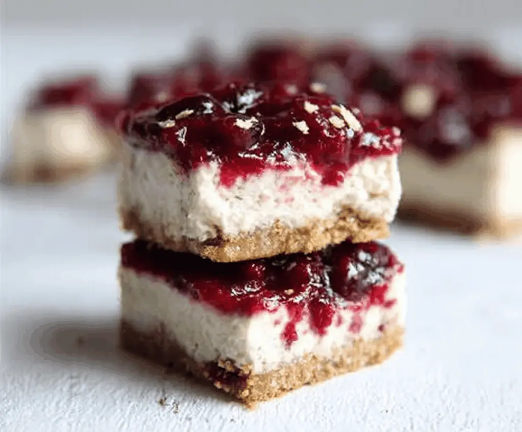 Vegan Cranberry Cheesecake Bars
